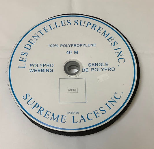 Supreme Laces Inc.-Polypro Webbing-Black