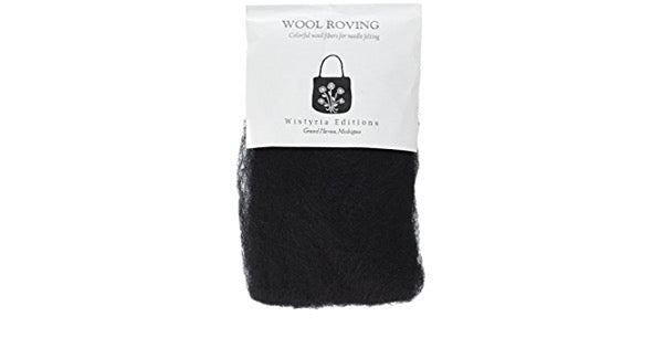 Wistyria Editions-12” Wool Roving-Black #W814R