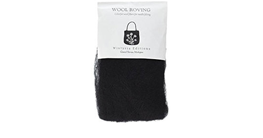 Wistyria Editions-12” Wool Roving-Black #W814R