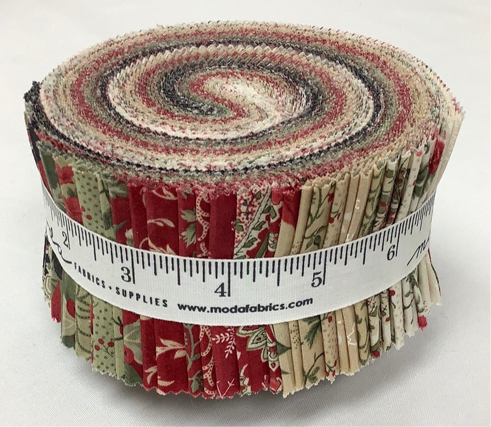 Moda Fabrics-Poinsettia Plaza-Jelly Roll-40 Strips-2.5” Strips