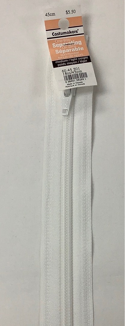 Costumakers - One Way Separating Sportswear Zipper - Medium/Light Weight
