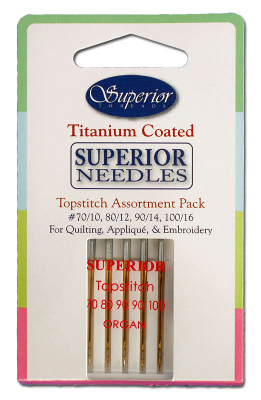 Superior Threads-Titanium Coated-Superior Needles-Topstitch Assortment Pack (5) #SN-AP