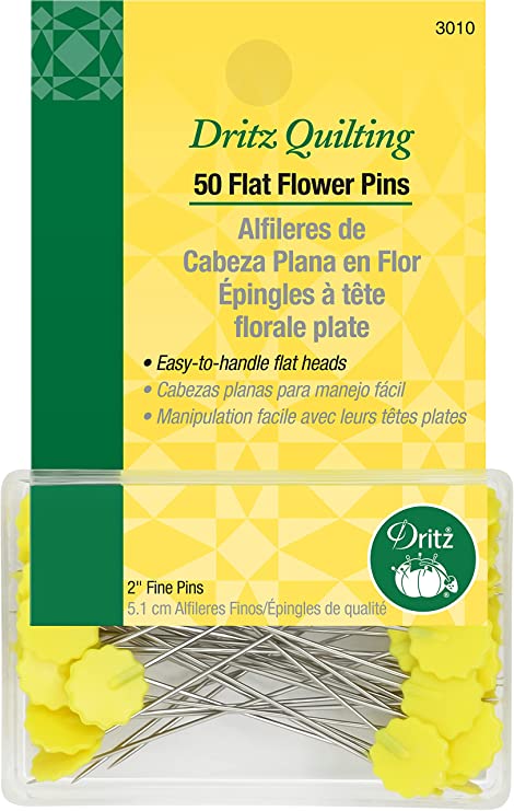 Dritz Quilting-50 Flat Flower Pins