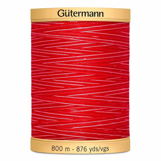 Gütermann-100% Cotton Variegated Thread-800m/876y-Ruby Red #9973