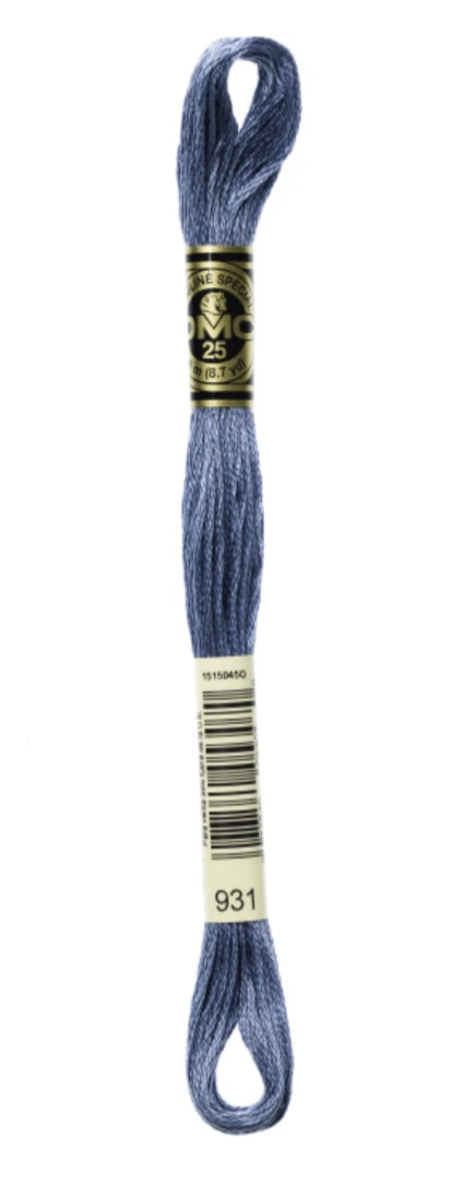 DMC-Six Strand Embroidery Floss-931-8m/8.7y #931