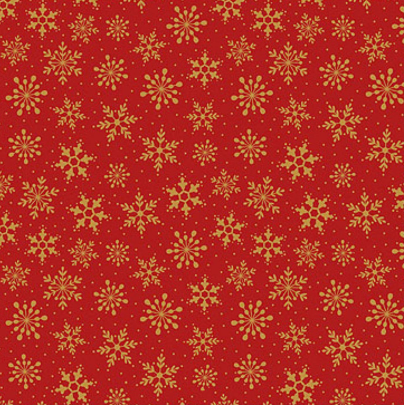 The Craft Cotton Company-Traditional Poinsettia-Snowflakes Red