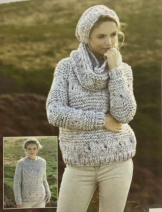 James C Brett - Sweater, Snood and Hat Knit Pattern