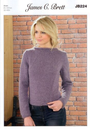 James C Brett-Sweater-Knit Pattern #JB224