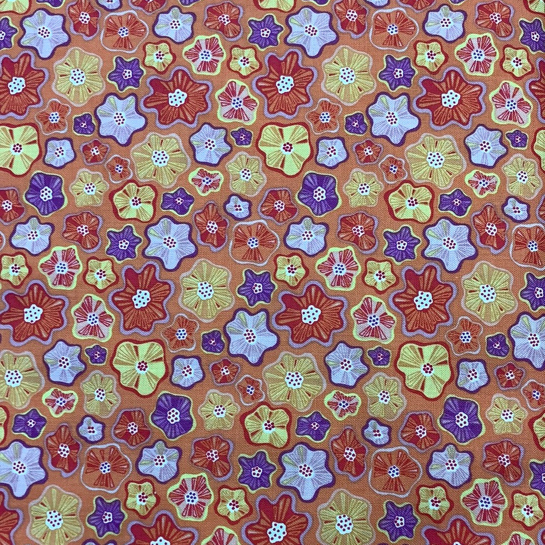 Trend Tex Fabrics-Meadow Dance-Orange